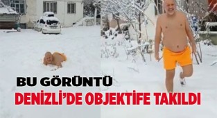 Karda çıplak dolaştı