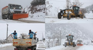MERKEZEFENDİ’DE KARLA MÜCADELE ÇALIŞMALARI SÜRÜYOR