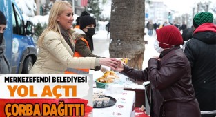 MERKEZEFENDİ’DE KARLA MÜCADELE DEVAM EDİYOR