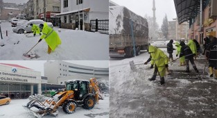PAMUKKALE BELEDİYESİ KAR MÜCADELESİNİ ARALIKSIZ SÜRDÜRÜYOR