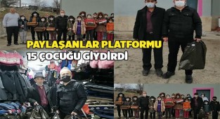 Paylaşanlar platformu 15 çocuğu giydirdi