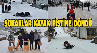 Sokaklar kayak pistine döndü