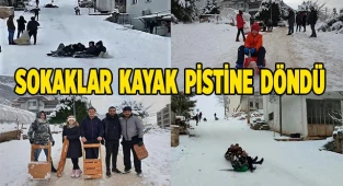 Sokaklar kayak pistine döndü