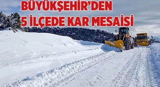 5 ilçede kar mesaisi