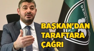Başkan'dan taraftara çağrı