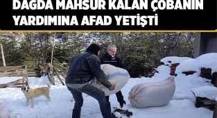 Dağda mahsur kalan çobanın yardımına AFAD yetişti