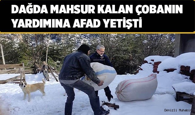 Dağda mahsur kalan çobanın yardımına AFAD yetişti