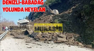 Denizli-Babadağ yolunda toprak kayması