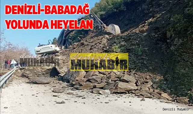 Denizli-Babadağ yolunda toprak kayması