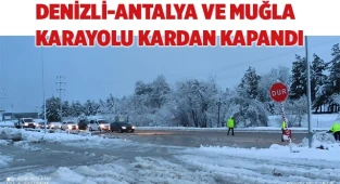 Denizli’de kar kendisini yeniden gösterdi