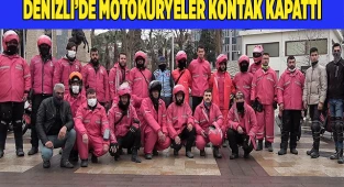 Denizli'de motokuryeler kontak kapattı