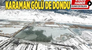 Donan Karaman Gölü havadan görüntülendi