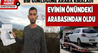 Evinin önündeki arabasından oldu