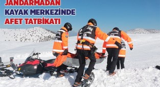Jandarmadan kayak merkezinde afet tatbikatı