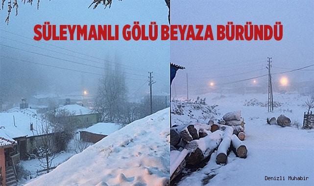 Süleymanlı gölü beyaza büründü