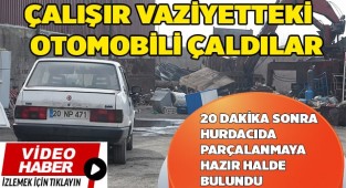 Taksiden inip, çalışır vaziyetteki otomobili çaldılar