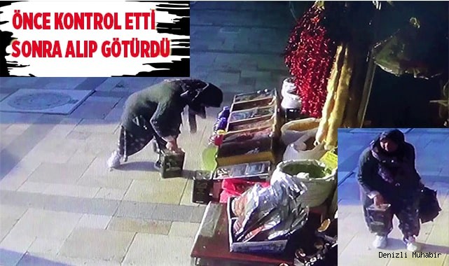 Torbasının arkasına saklayarak götürdü