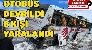 Yolcu otobüsü devrildi 8 kişi yaralandı