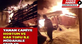 Alevlere hortum ve kar topuyla müdahale ettiler