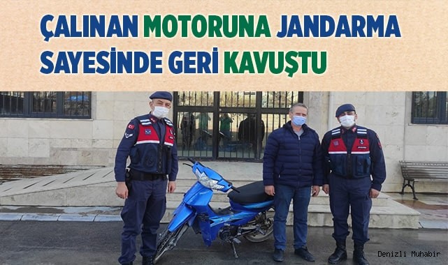 Çalınan motoruna jandarma sayesinde geri kavuştu