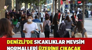 Denizli’de sıcaklıklar mevsim normalleri üzerine çıkacak