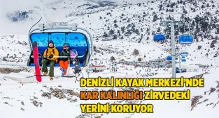 Denizli Kayak Merkezi’nde kar kalınlığı zirvedeki yerini koruyor