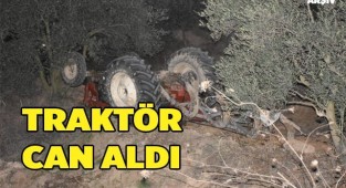 Sürücü devrilen traktörün altında kaldı