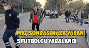 Maç sonrası kaza yapan 5 futbolcu yaralandı