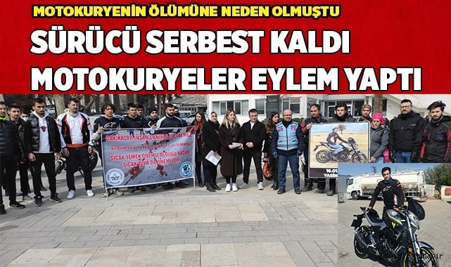 Motokuryeler, sürücünün tahliye edilmesine tepki gösterdi