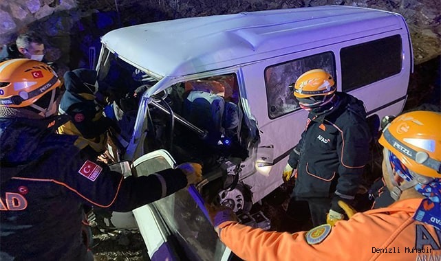 Şarampole devrilen minibüste 1 kişi öldü, 2 kişi ağır yaralandı