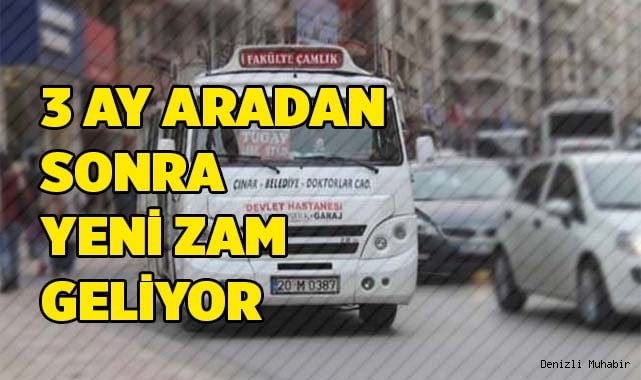 Şehiriçi minibüslerine zam geliyor