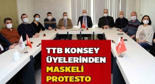 TTB konsey üyelerinden maskeli protesto