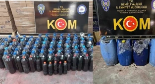 657 litre sahte alkolle yakalandılar