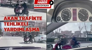 Akan trafikte tehlikeli yardımlaşma