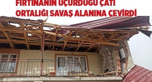 Fırtınanın uçurduğu çatı ortalığı savaş alanına çevirdi