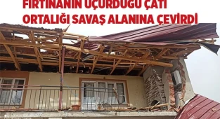 Fırtınanın uçurduğu çatı ortalığı savaş alanına çevirdi