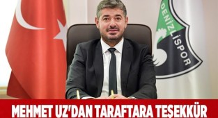 Mehmet Uz'dan taraftara teşekkür