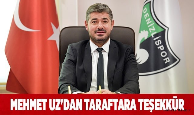 Mehmet Uz'dan taraftara teşekkür