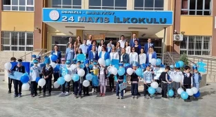 Sarayköy 24 Mayıs İlkokulu’ndan otizm farkındalık yürüyüşü