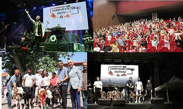 Festivalde Sarayköy’ün erik, koç ve buzağı enleri seçildi, akşam ise konserle şenlendi