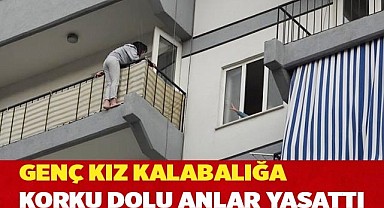 Genç kız kalabalığa korku dolu anlar yaşattı