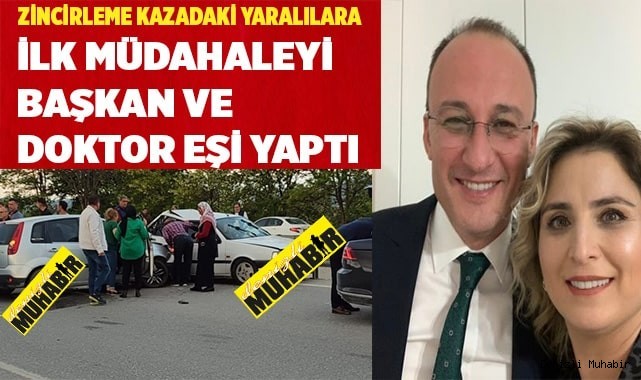Kaklık yolundaki kazaya İlk müdahaleyi Başkan ve Doktor eşi yaptı
