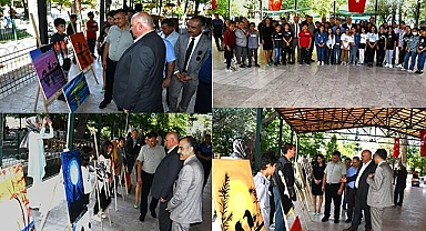 Alacaoğlu Ortaokulu Yıl Sonu Resim Sergisi açıldı