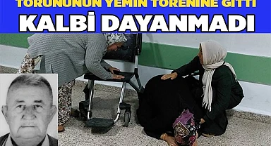 Asker torununun yemin töreninde kalbine yenik düştü