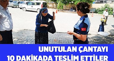 Çal Zabıtası’nın dikkati, emekli kadının parasını ve çantasını kurtardı