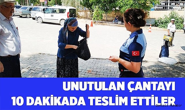 Çal Zabıtası’nın dikkati, emekli kadının parasını ve çantasını kurtardı