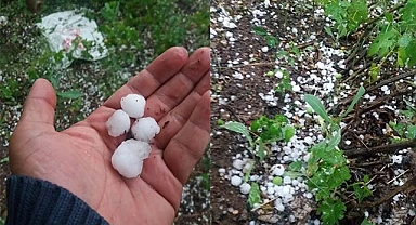 Çameli’ye dolu yağdı