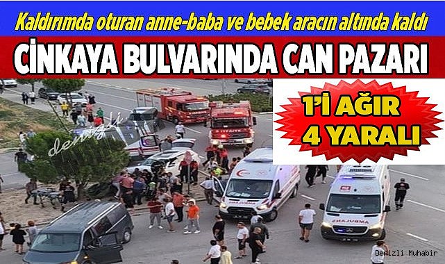Cinkaya bulvarında kaza 1'i ağır 4 yaralı