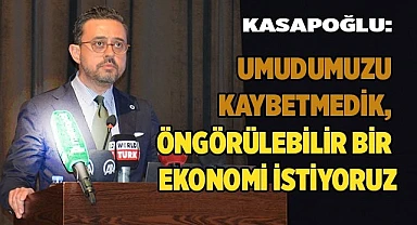 KASAPOĞLU: UMUDUMUZU KAYBETMEDİK, ÖNGÖRÜLEBİLİR BİR EKONOMİ İSTİYORUZ