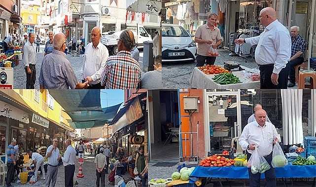 Başkan Şevik, köy pazarını gezdi, alışveriş yaptı